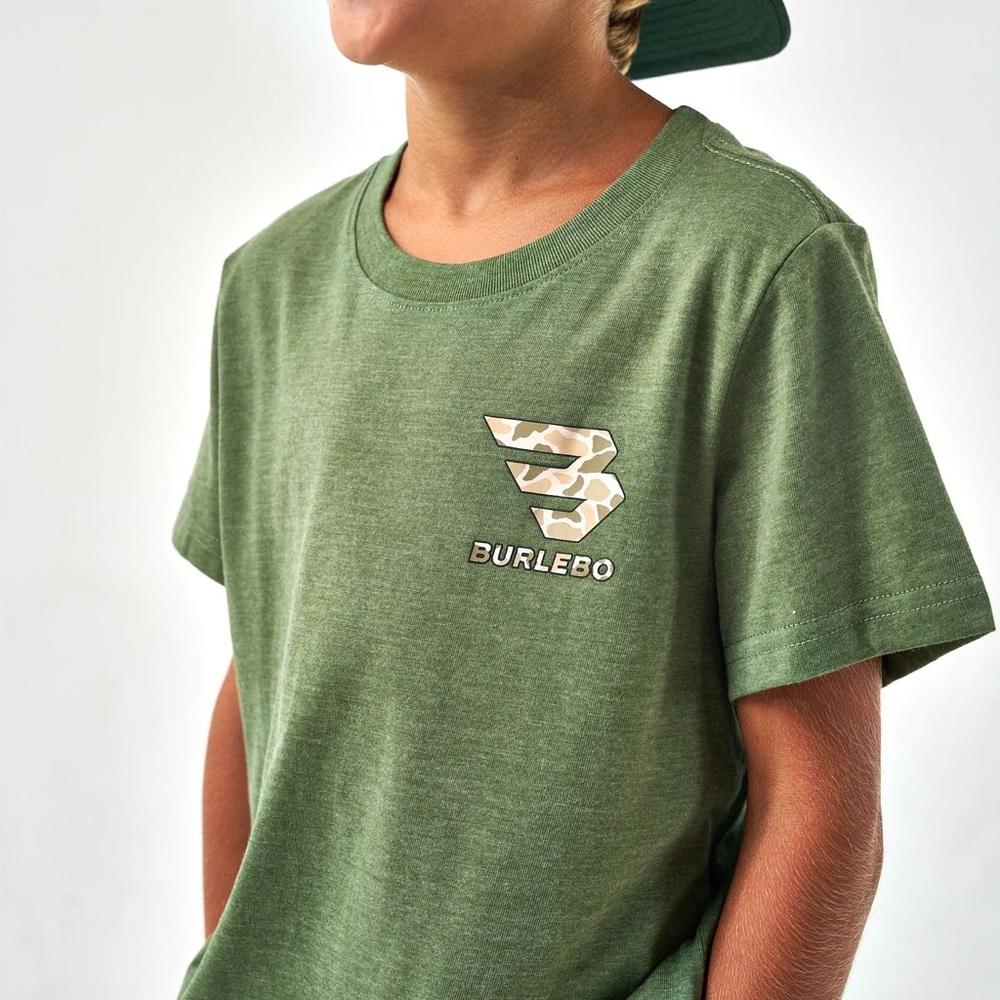 BURLEBO YOUTH Olive Green Short-Sleeve Logo Tee
